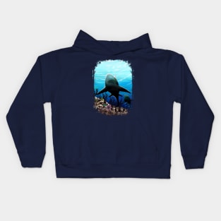 Great White Shark, from the Abyss of Soul Digital Painting Kids Hoodie